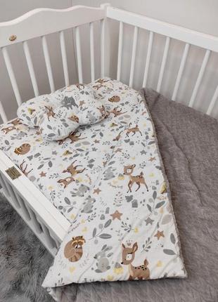 Комплект постільної білизни для новонароджених манюня оленя в ліжечко (коляску) плед +...
