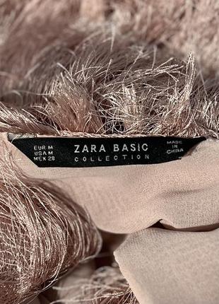 Zara коктейльное пудровое платье5 фото