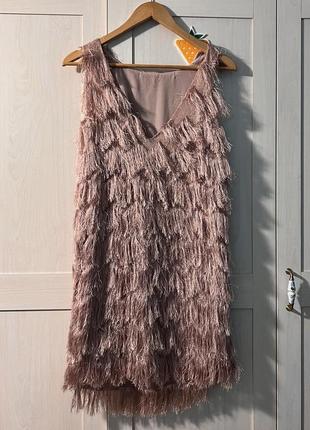 Zara коктейльное пудровое платье3 фото