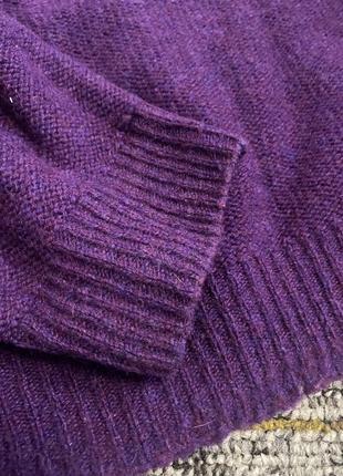 Фиолетовый яркий пушистый двухсторонний свитер с широкими рукавами s m9 фото