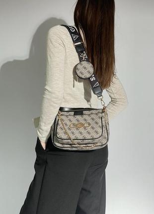 Сумка guess pochette multi grey