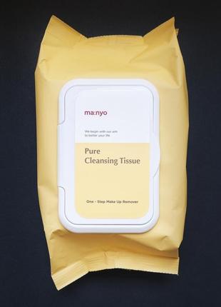 Салфетки для снятия макияжа manyo factory pure cleansing tissue (80 шт)1 фото