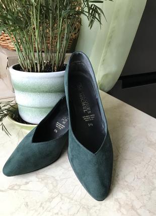 Туфли женские зелёные размер 5 1/2 каблук 6см  состояние идеальное