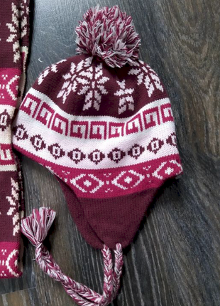 Зимний комплект - шапочка + длинный шарф3 фото