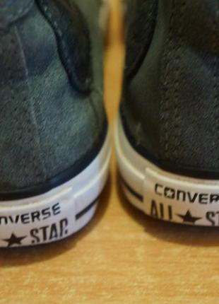 Converse 645180c демисезонные натуральные замшевые сапоги демісезонні чоботи кеды высокие7 фото