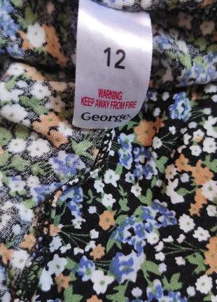 Ярусное платье сарафан вискоза в цветочек объемный рукав m/l(12)5 фото