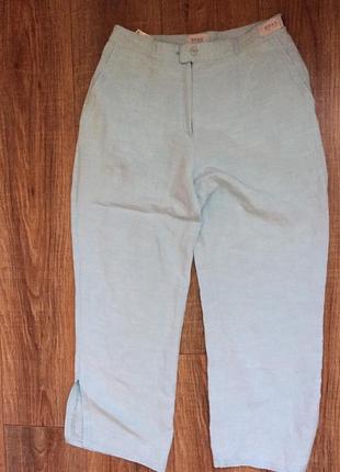 Лляні легкі блакитні бриджі на літо /шорти /брюки