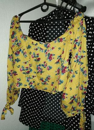 Блуза floral желтая5 фото