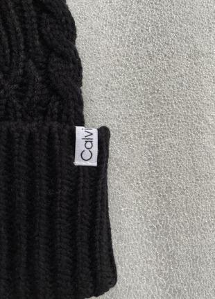 Новая зимняя шапка calvin klein ( ck black knit cuff beanie hat ) с америки6 фото