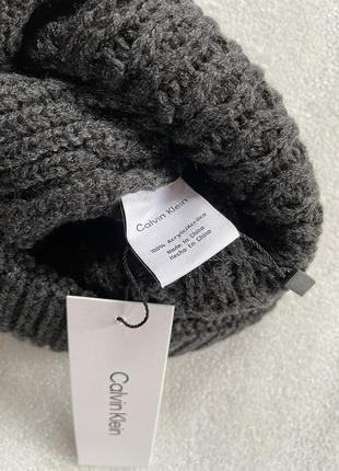 Новая зимняя шапка Carry calvin klein ( ck gunmetal knit cuff beanie hat ) с америки7 фото