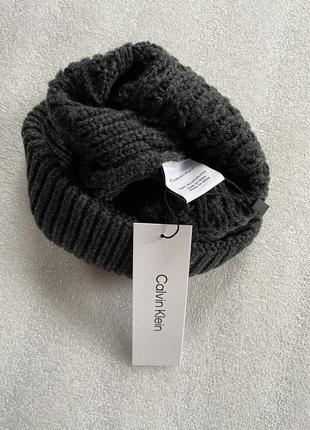 Новая зимняя шапка calvin klein ( ck gunmetal knit cuff beanie hat ) с америки8 фото