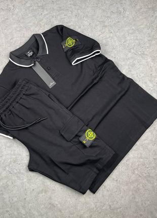 Комплект шорты+поло stone island3 фото