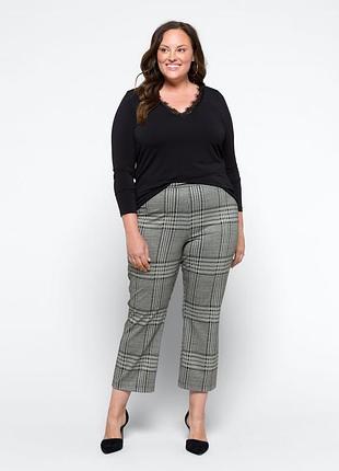 Клітчасті штани капрі батали в клітинку з мериносової вовни s.t.i.