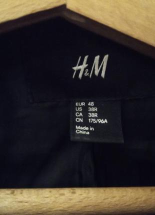 Мужское чёрное шерстяное полу пальто h&m.9 фото