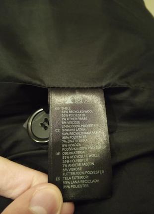 Мужское чёрное шерстяное полу пальто h&m.10 фото