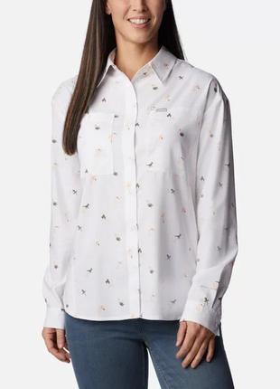 Женская рубашка с длинным рукавом с узором silver ridge utility columbia sportswear
