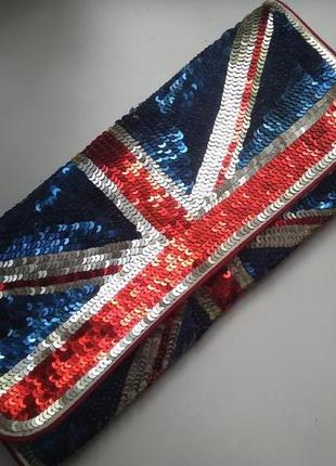 Крутой клатч с принтом британского флага из пайеток accessorize4 фото