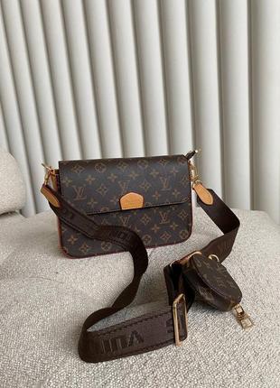 Сумка женская в стиле lv multi pochette brown