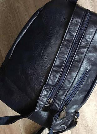 Модный женский рюкзак бананка темно-синий4 фото