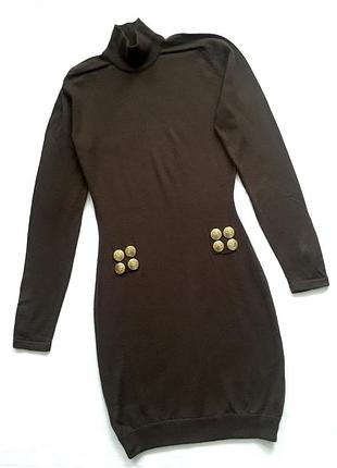 Платье винтаж пуговицы с гравировкой тонкая вирджинская шерсть франция париж