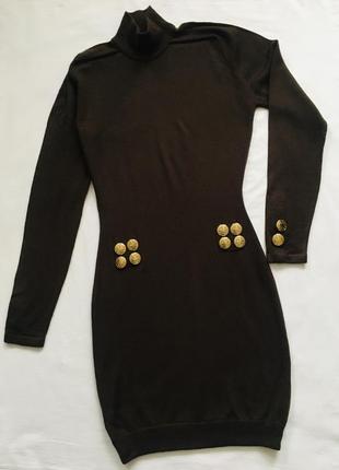 Платье винтаж пуговицы с гравировкой тонкая вирджинская шерсть франция париж3 фото