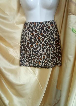 Трикотажная юбка, леопардовый принт2 фото