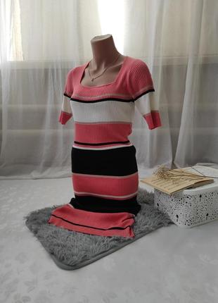 Сукня в рубчик з відкритою спинкою