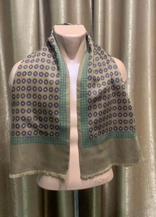 Мужской шарф шерсть шелк с геометрическим принтом