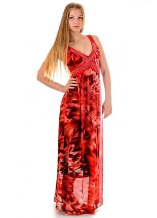 Женственное, шифоновое платье макси 44-46 р1 фото