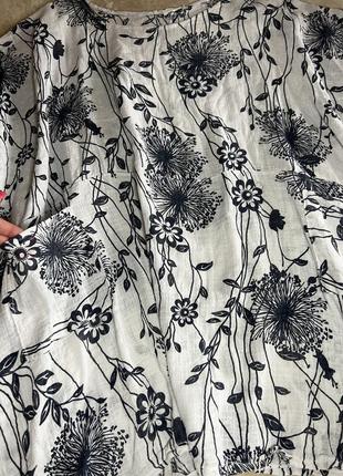 Блуза, туника батал, большого размера, итальялия, вискоза, цветы 1036 фото