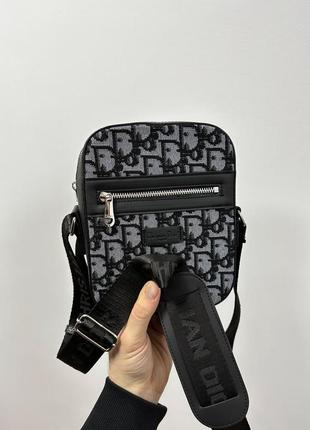 Сумка мужская в стиле christian dior vertical safari messenger bag grey4 фото