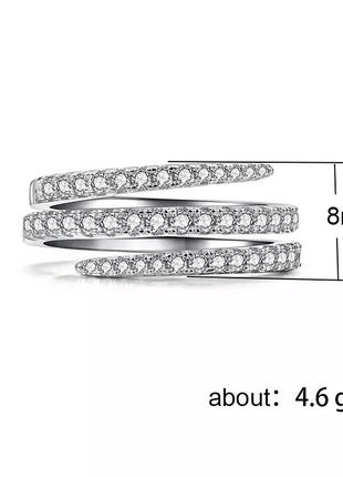 Кольцо кольцо колечко кольца серебро s925 со стразами стильное модное новое3 фото