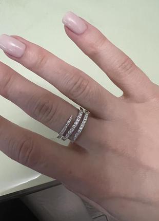 Кольцо кольцо колечко кольца серебро s925 со стразами стильное модное новое6 фото