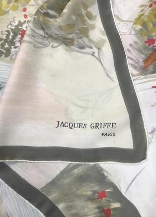 Красивый подписной винтажный платок из натурального шелка3 фото