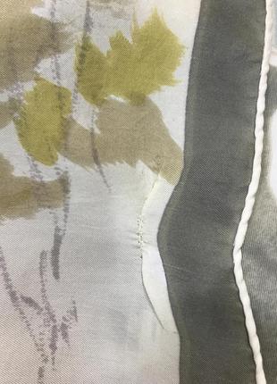 Красивый подписной винтажный платок из натурального шелка5 фото