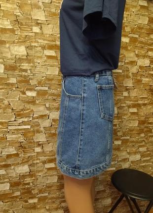 Джинсовая юбка,юбочка,на пуговицах,карандаш,юбка миди,denim5 фото