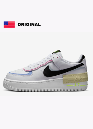 Оригинальные 🇺🇸 женские кожаные кроссовки nike air force 1 shadow. кругу белый с цветным.1 фото