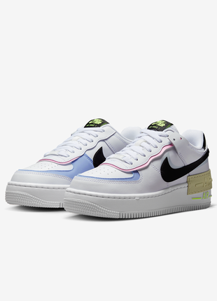 Оригинальные 🇺🇸 женские кожаные кроссовки nike air force 1 shadow. кругу белый с цветным.3 фото