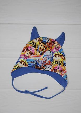 Шапка на завязках с ушками демисезонная деми тоненькая