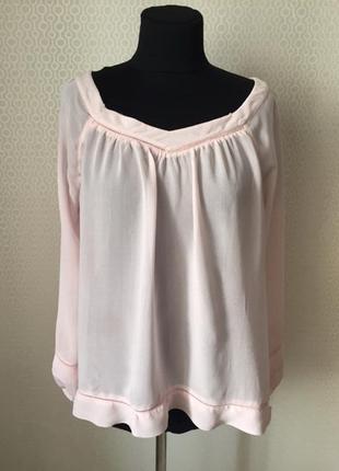 Романтичная  блуза нежно-розового цвета от бренда next, размер англ 14, укр 48-50