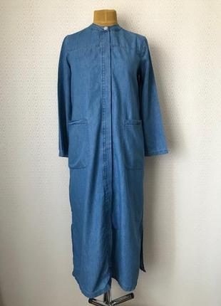 Новое (с этикеткой) длинное голубое джинсовое платье от lc waikiki, размер 38, укр 46-481 фото