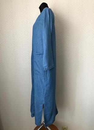 Новое (с этикеткой) длинное голубое джинсовое платье от lc waikiki, размер 38, укр 46-484 фото