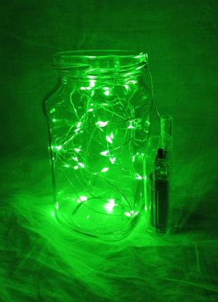 Зеленая декоративная гирлянда 3 метра на батарейках