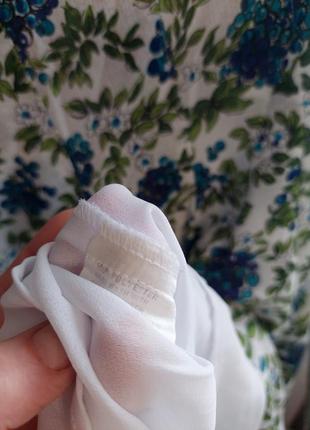 🔆🌿белая винтажная юбка миди в цветочный принт🌿в складки parigi( размер 36-38)8 фото
