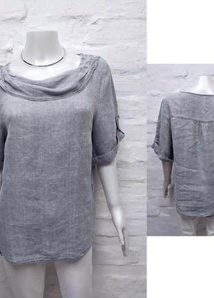 Итальянский топ из льна окрас в технике garment dyed