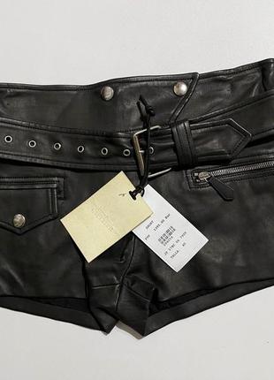 Jean paul gaultier, оригинал кожаные шорты стрrp 1395 start