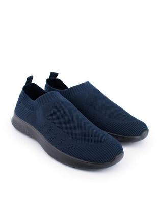 Стильные синие кроссовки из текстиля сетка летние дышащие мокасины кеды кросівки большой размер батал1 фото