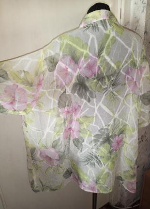 Чудесная,нежная,лёгкая блузка в цветочный принт,мега батал,большого размера4 фото