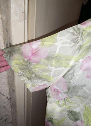 Чудесная,нежная,лёгкая блузка в цветочный принт,мега батал,большого размера6 фото