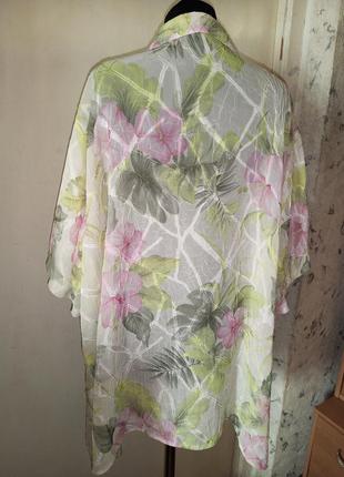 Чудесная,нежная,лёгкая блузка в цветочный принт,мега батал,большого размера3 фото